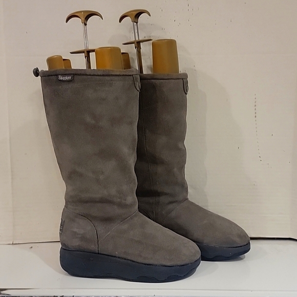 SKECHERS GRAY‎ TONE-UP BOOTS (sz 8) - Picture 1 of 9